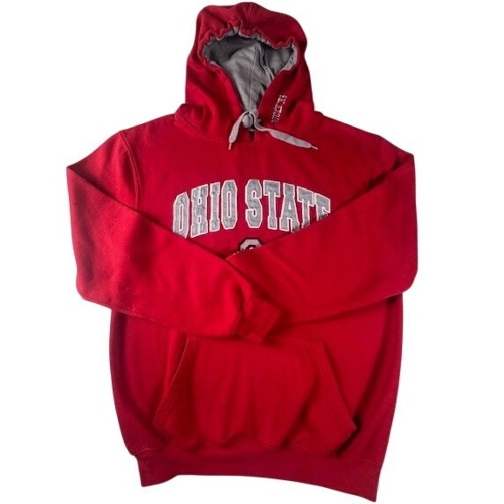 Ohio State Buckeyes Mens M Stadium Athletics Hoodie Red Gray Pullover NCAA